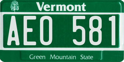 VT license plate AEO581