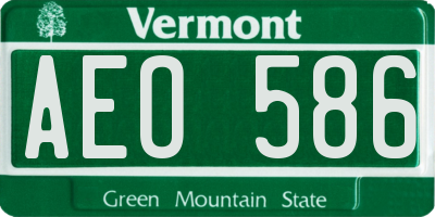 VT license plate AEO586