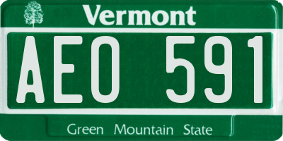 VT license plate AEO591