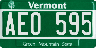 VT license plate AEO595