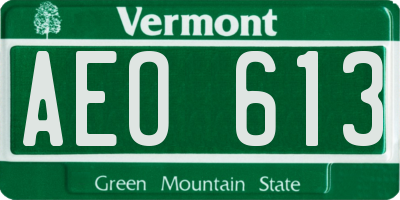 VT license plate AEO613