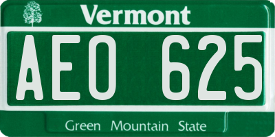 VT license plate AEO625