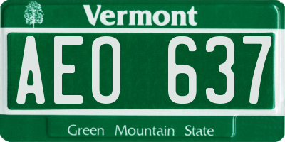 VT license plate AEO637