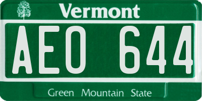 VT license plate AEO644