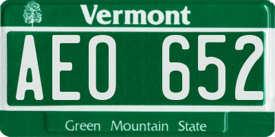 VT license plate AEO652