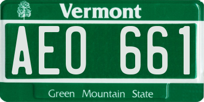 VT license plate AEO661