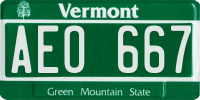 VT license plate AEO667