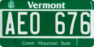 VT license plate AEO676