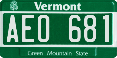VT license plate AEO681