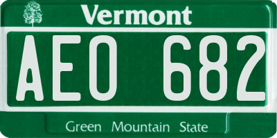VT license plate AEO682