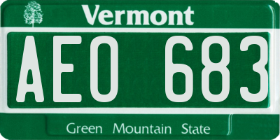 VT license plate AEO683