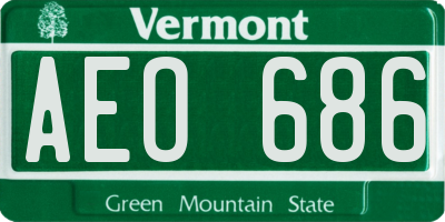 VT license plate AEO686