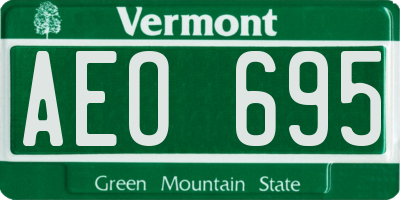VT license plate AEO695
