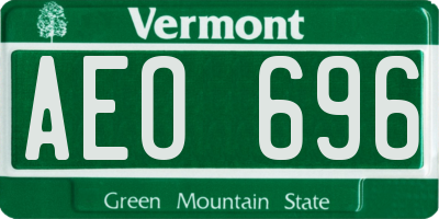 VT license plate AEO696