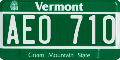 VT license plate AEO710