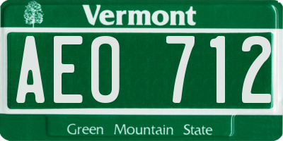 VT license plate AEO712