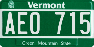 VT license plate AEO715