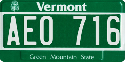 VT license plate AEO716