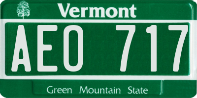 VT license plate AEO717