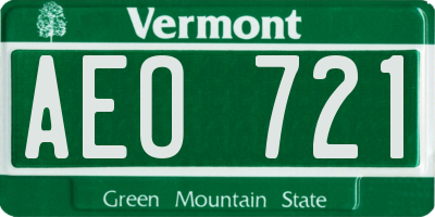 VT license plate AEO721