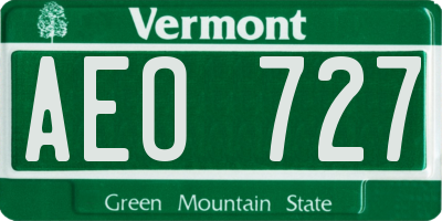 VT license plate AEO727
