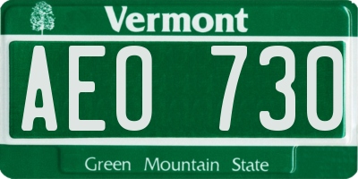 VT license plate AEO730