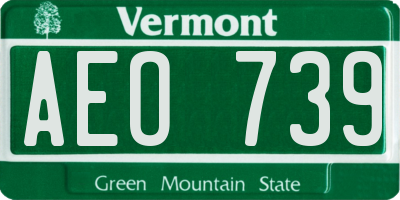 VT license plate AEO739