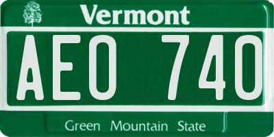 VT license plate AEO740