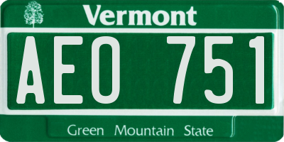 VT license plate AEO751