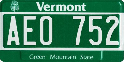 VT license plate AEO752
