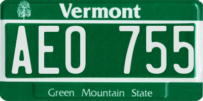 VT license plate AEO755