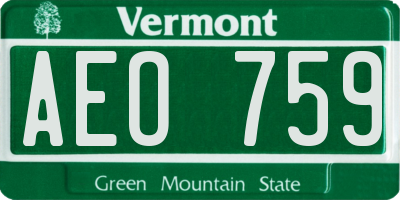 VT license plate AEO759
