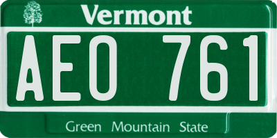 VT license plate AEO761