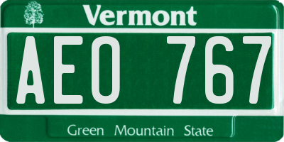 VT license plate AEO767
