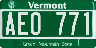VT license plate AEO771