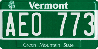 VT license plate AEO773
