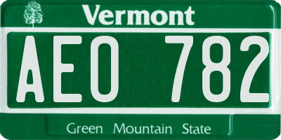 VT license plate AEO782