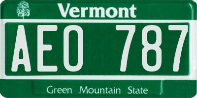 VT license plate AEO787