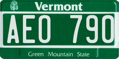 VT license plate AEO790