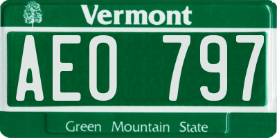 VT license plate AEO797