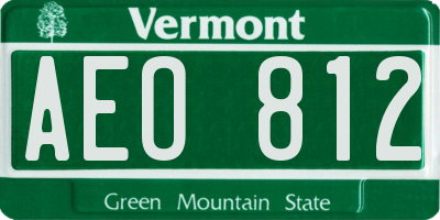 VT license plate AEO812