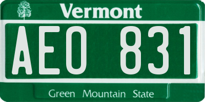 VT license plate AEO831