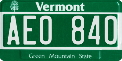VT license plate AEO840