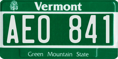 VT license plate AEO841
