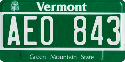 VT license plate AEO843