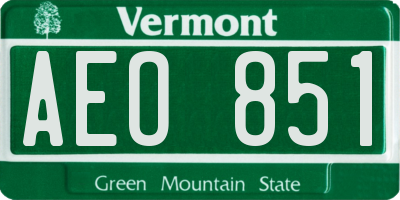 VT license plate AEO851