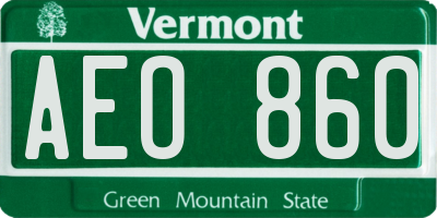 VT license plate AEO860