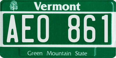 VT license plate AEO861