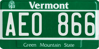 VT license plate AEO866