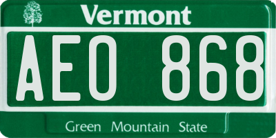 VT license plate AEO868